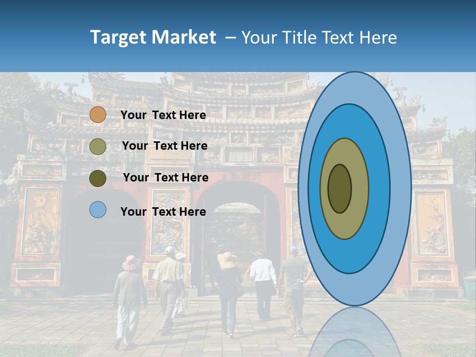 A Group Of People Walking In Front Of A Gate PowerPoint Template