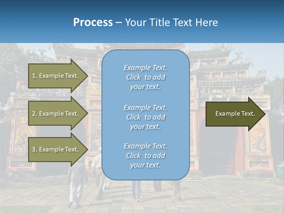 A Group Of People Walking In Front Of A Gate PowerPoint Template