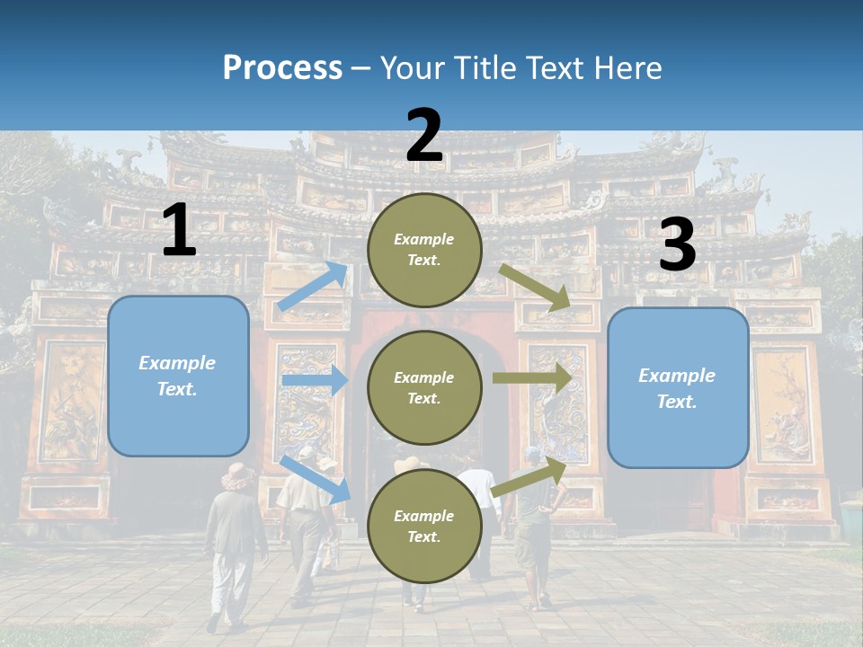 A Group Of People Walking In Front Of A Gate PowerPoint Template