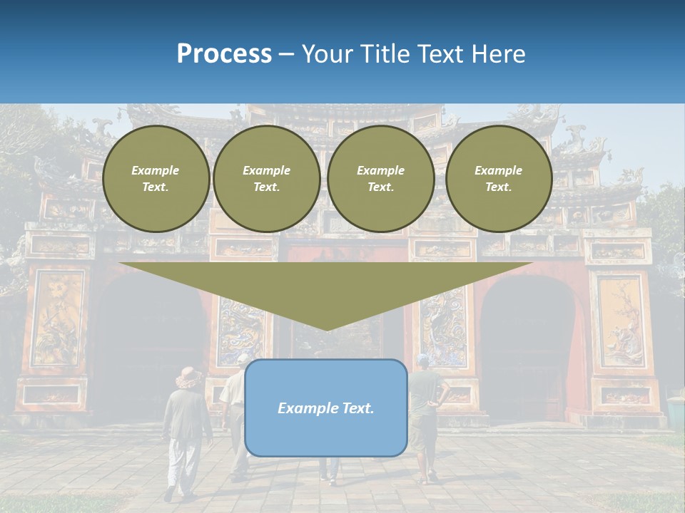 A Group Of People Walking In Front Of A Gate PowerPoint Template