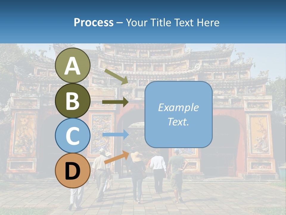 A Group Of People Walking In Front Of A Gate PowerPoint Template