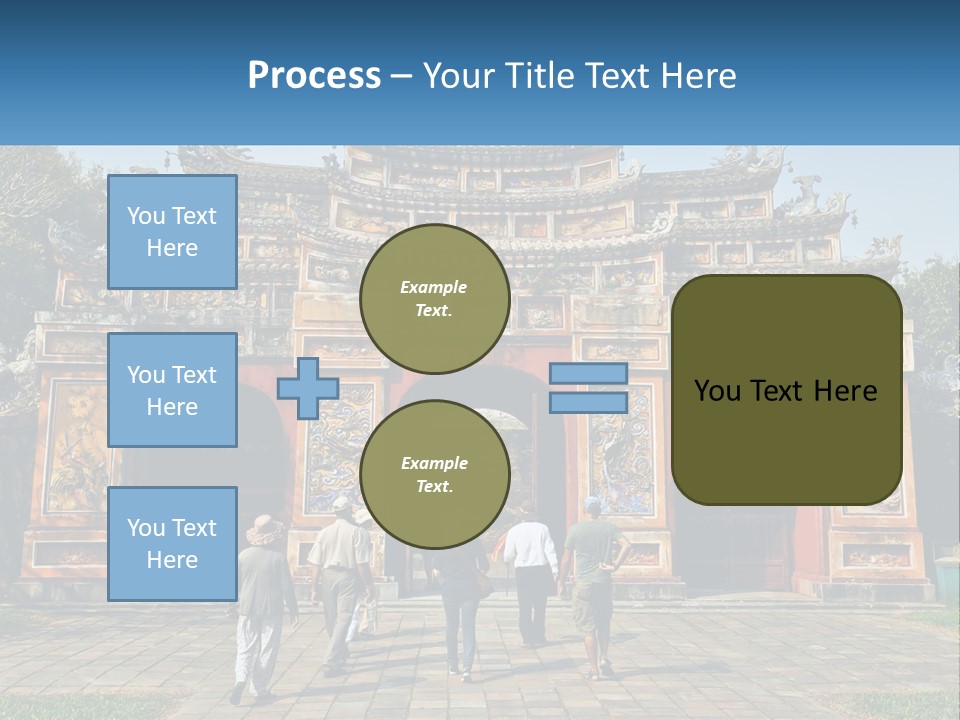 A Group Of People Walking In Front Of A Gate PowerPoint Template