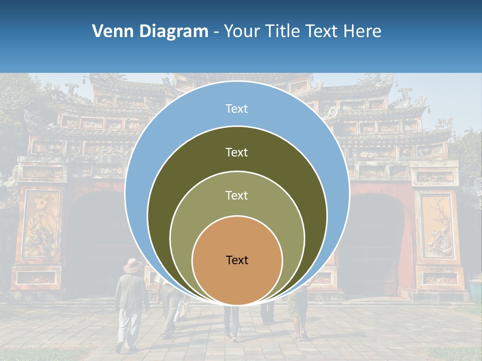 A Group Of People Walking In Front Of A Gate PowerPoint Template