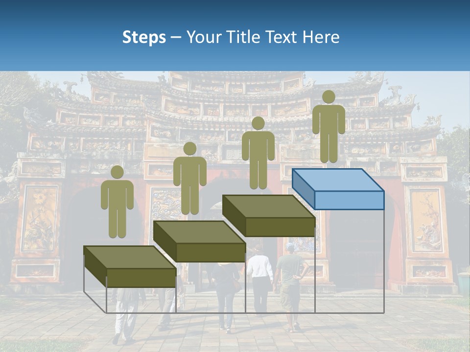A Group Of People Walking In Front Of A Gate PowerPoint Template