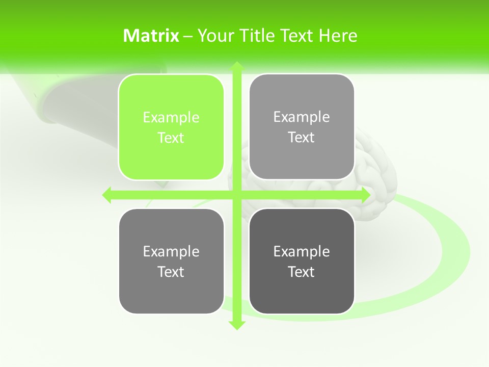 A Green Marker Writing On A White Background Next To A Brain PowerPoint Template