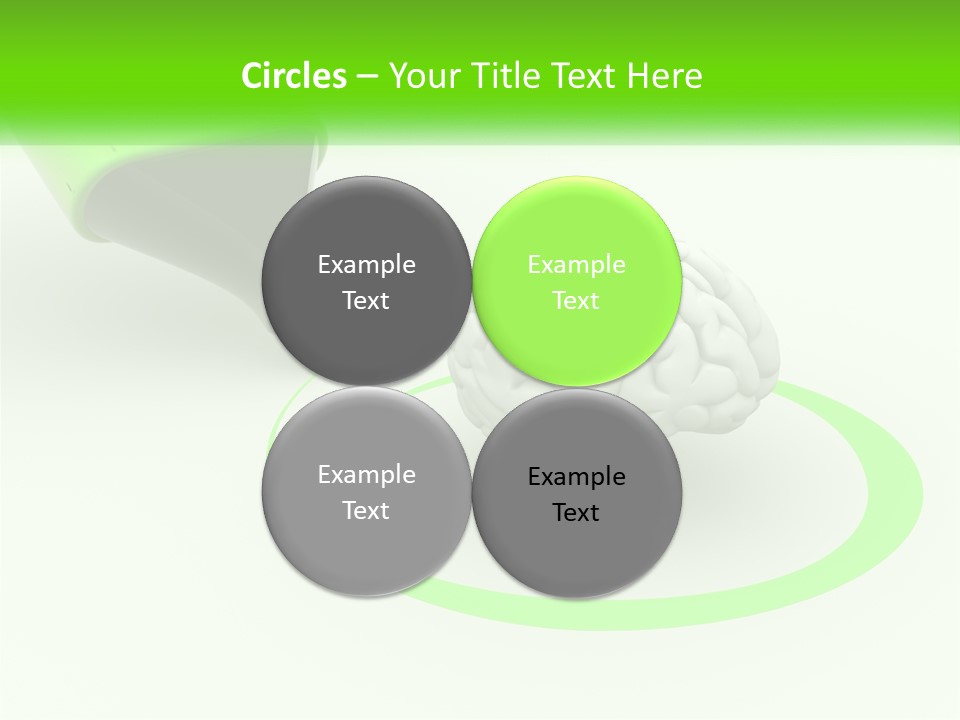 A Green Marker Writing On A White Background Next To A Brain PowerPoint Template
