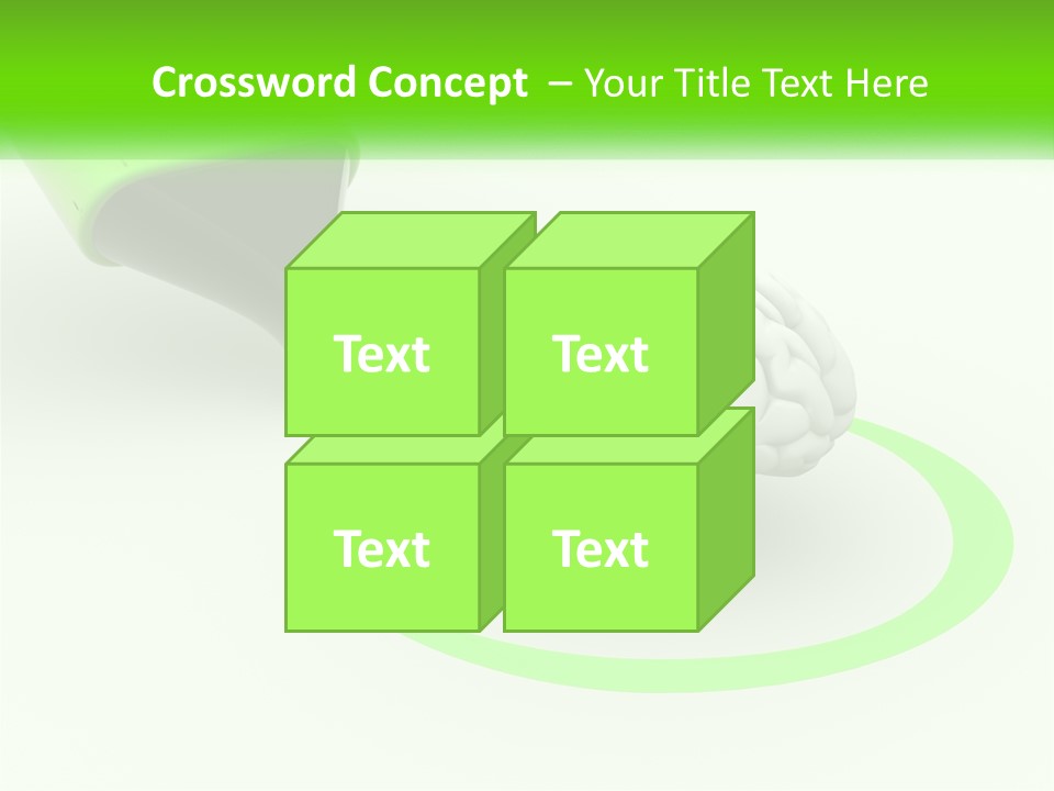 A Green Marker Writing On A White Background Next To A Brain PowerPoint Template