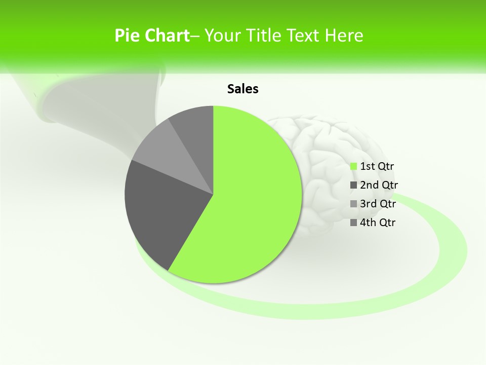 A Green Marker Writing On A White Background Next To A Brain PowerPoint Template