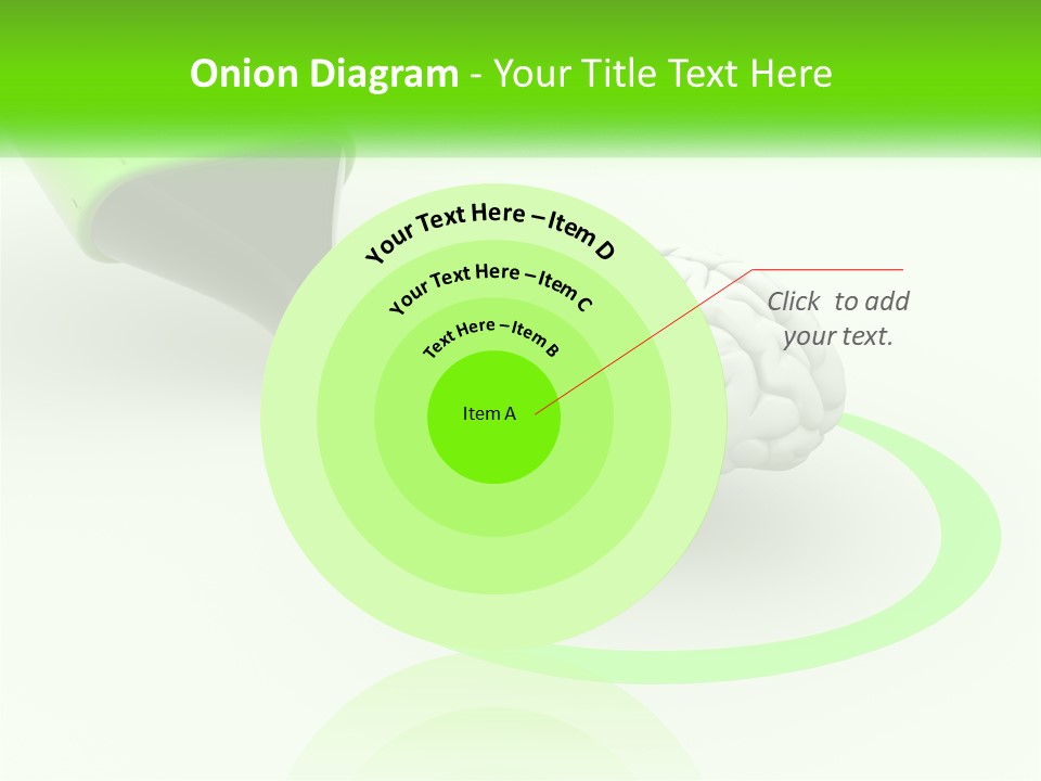 A Green Marker Writing On A White Background Next To A Brain PowerPoint Template