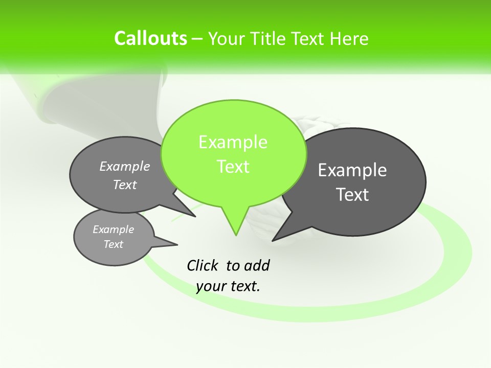 A Green Marker Writing On A White Background Next To A Brain PowerPoint Template