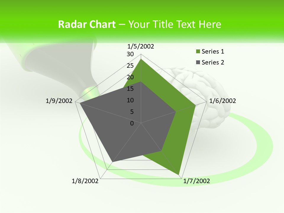 A Green Marker Writing On A White Background Next To A Brain PowerPoint Template