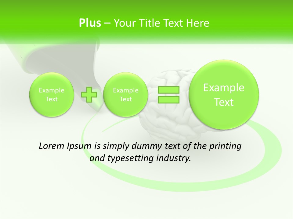 A Green Marker Writing On A White Background Next To A Brain PowerPoint Template