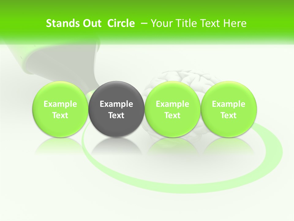 A Green Marker Writing On A White Background Next To A Brain PowerPoint Template