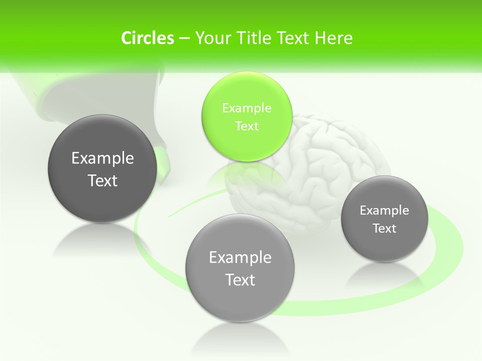 A Green Marker Writing On A White Background Next To A Brain PowerPoint Template