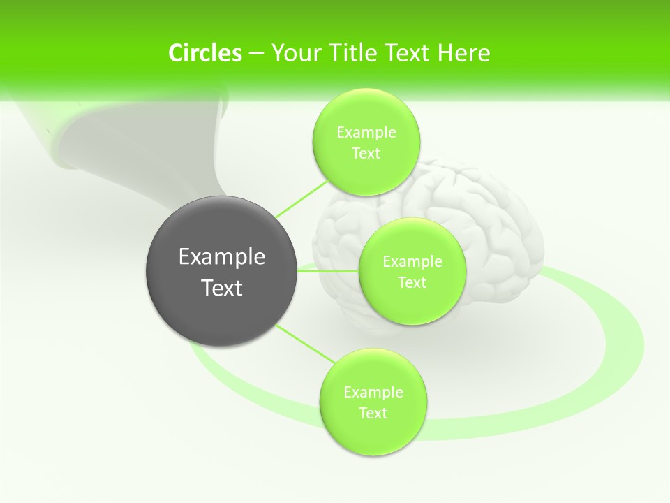 A Green Marker Writing On A White Background Next To A Brain PowerPoint Template