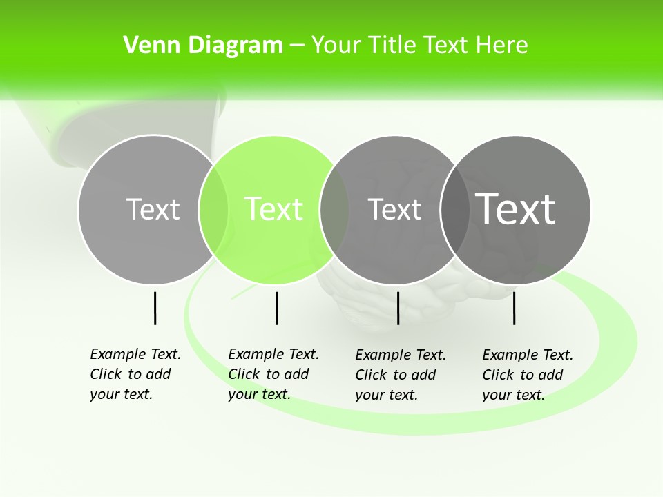 A Green Marker Writing On A White Background Next To A Brain PowerPoint Template