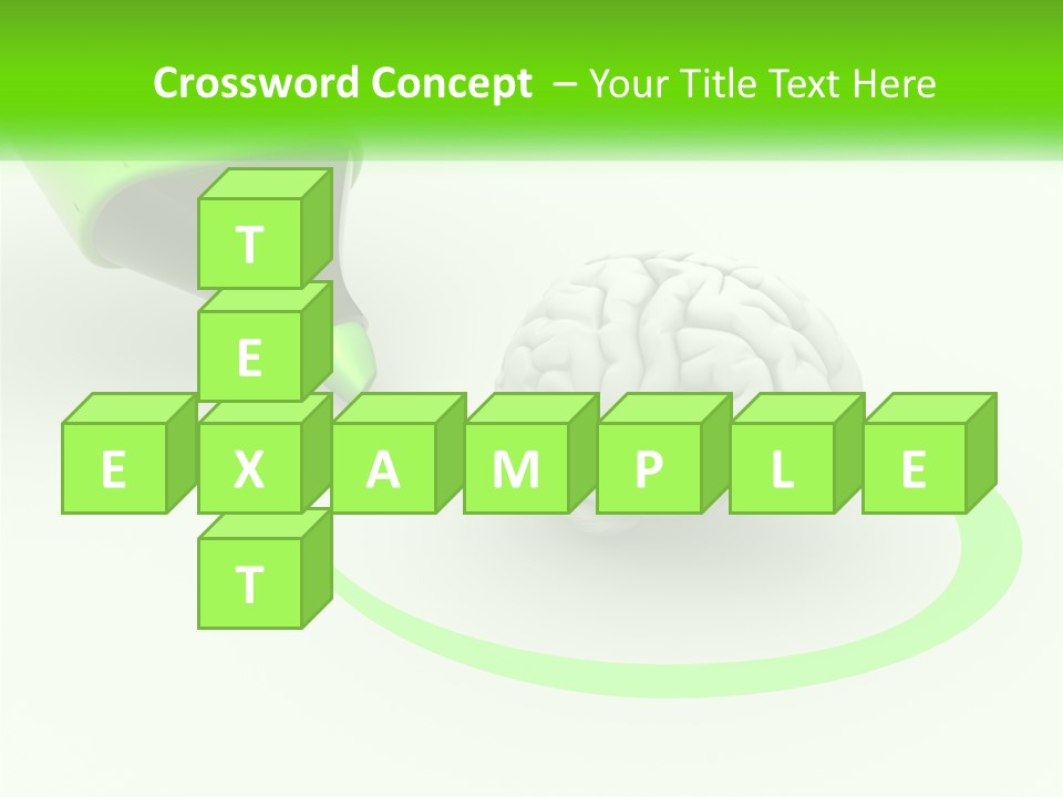 A Green Marker Writing On A White Background Next To A Brain PowerPoint Template