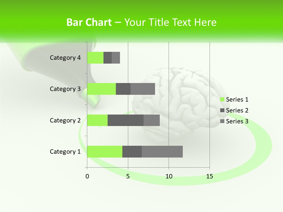 A Green Marker Writing On A White Background Next To A Brain PowerPoint Template