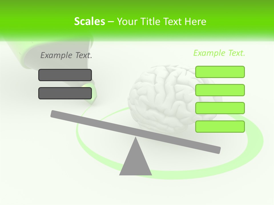 A Green Marker Writing On A White Background Next To A Brain PowerPoint Template