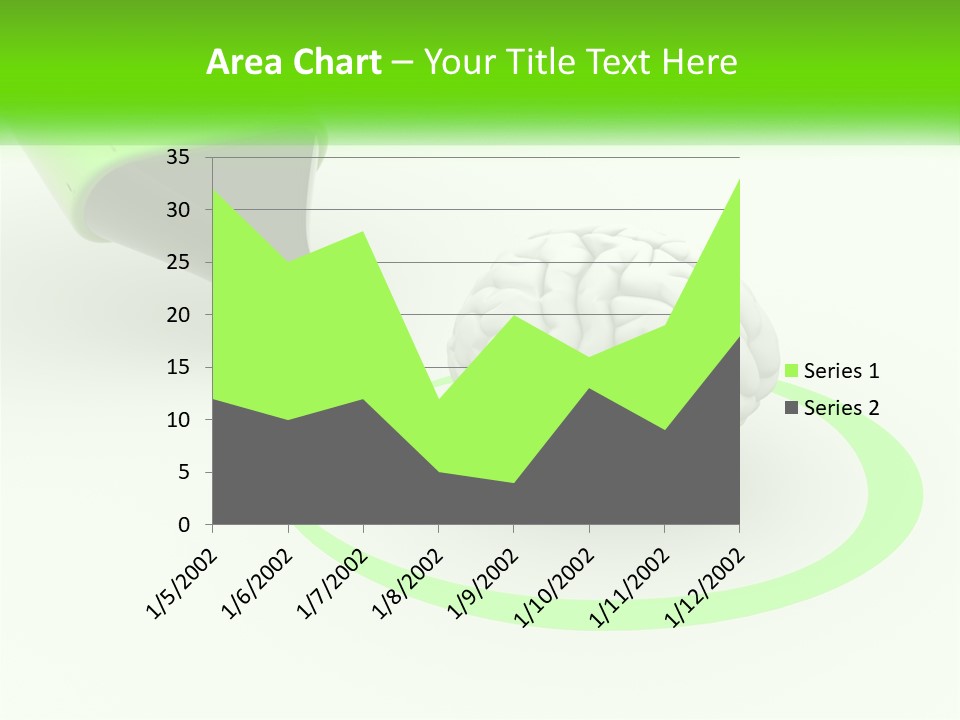 A Green Marker Writing On A White Background Next To A Brain PowerPoint Template