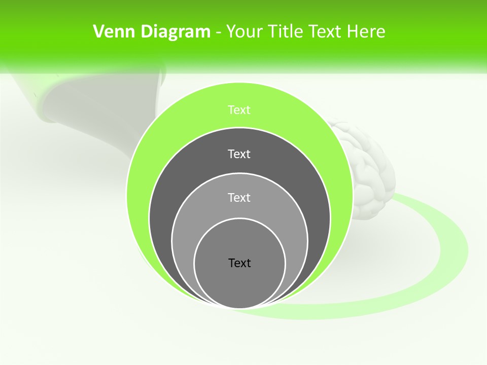 A Green Marker Writing On A White Background Next To A Brain PowerPoint Template