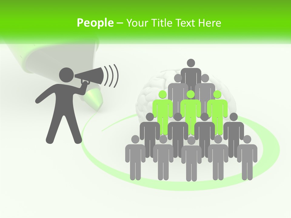 A Green Marker Writing On A White Background Next To A Brain PowerPoint Template