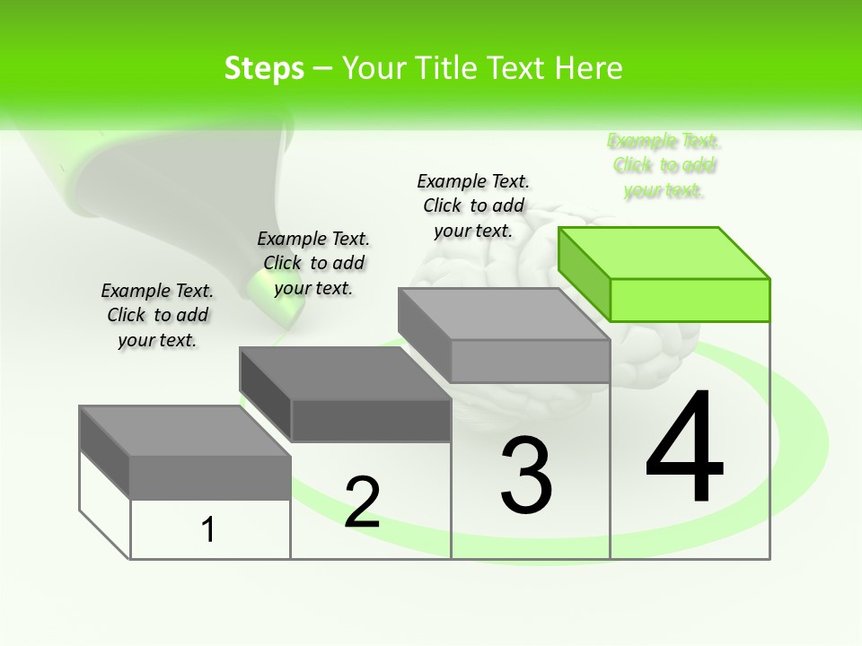 A Green Marker Writing On A White Background Next To A Brain PowerPoint Template
