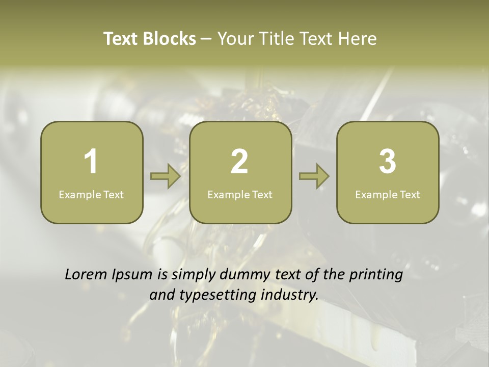 A Machine That Is Pouring Oil On A Piece Of Machinery PowerPoint Template
