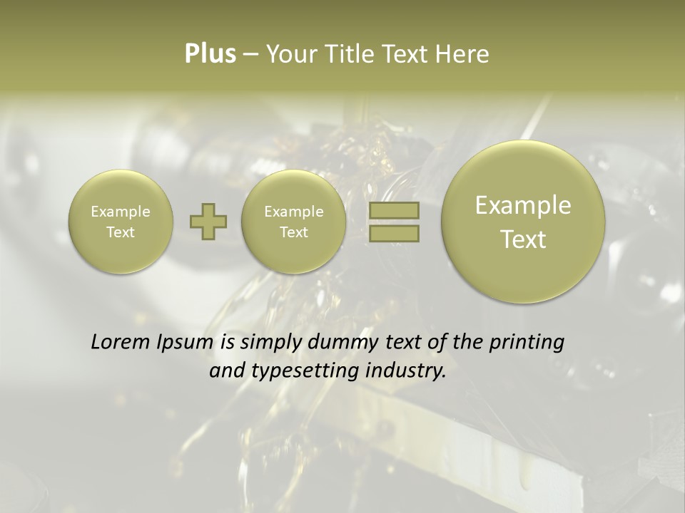 A Machine That Is Pouring Oil On A Piece Of Machinery PowerPoint Template