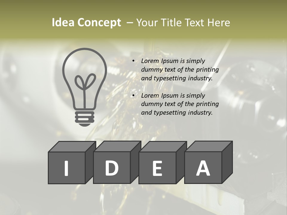 A Machine That Is Pouring Oil On A Piece Of Machinery PowerPoint Template