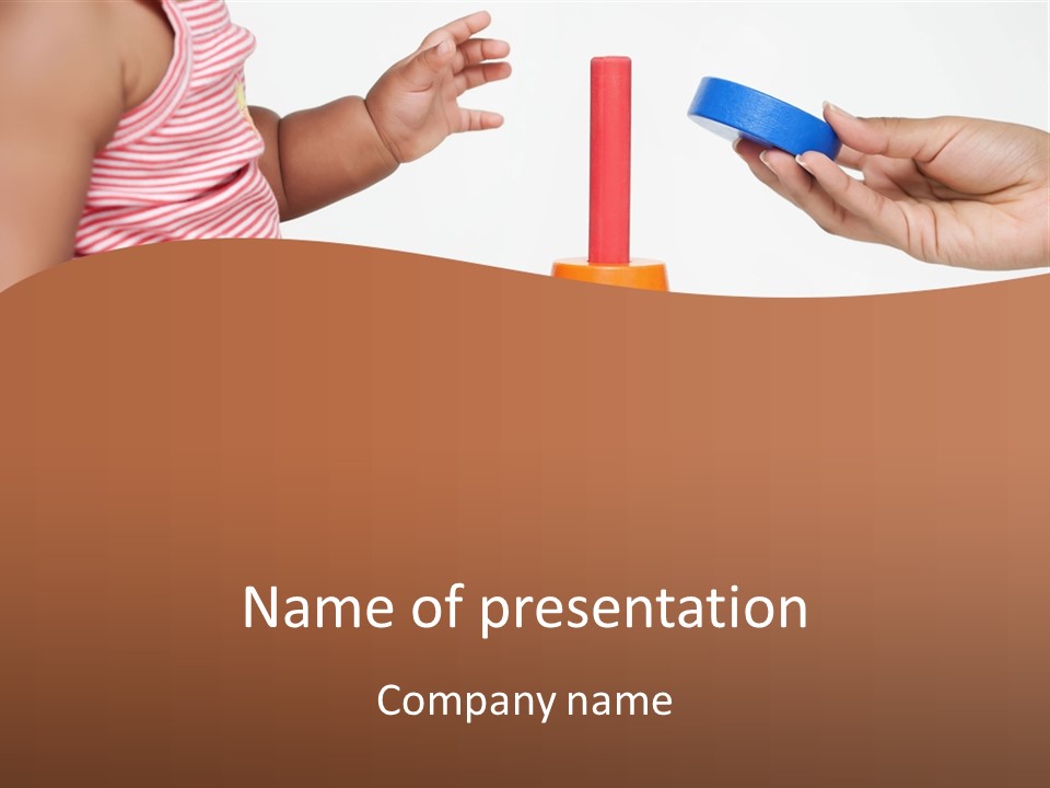 A Baby Is Playing With A Toy In The Middle Of A Presentation PowerPoint Template