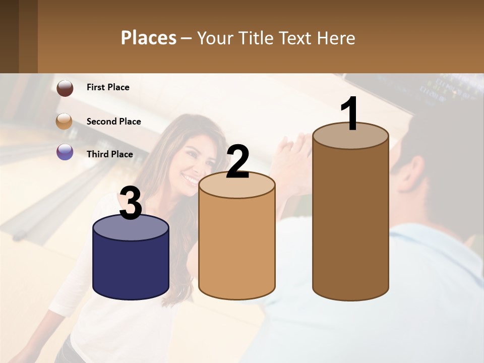 A Man And A Woman Playing A Game Of Bowling PowerPoint Template