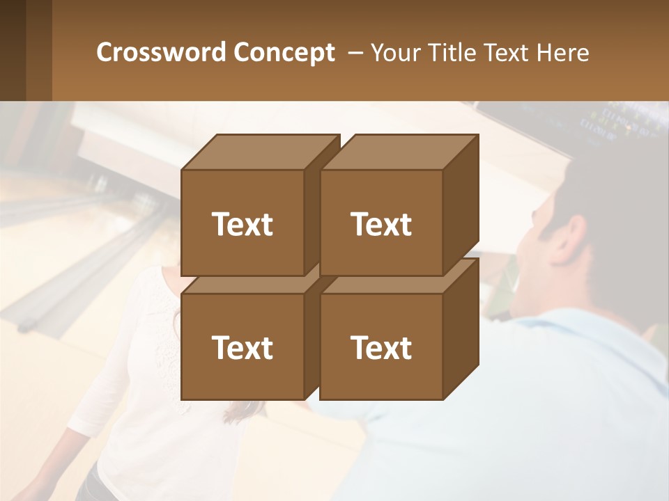 A Man And A Woman Playing A Game Of Bowling PowerPoint Template