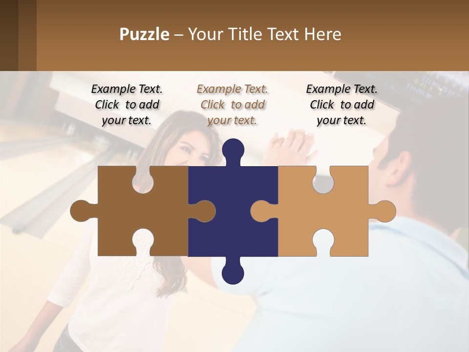 A Man And A Woman Playing A Game Of Bowling PowerPoint Template