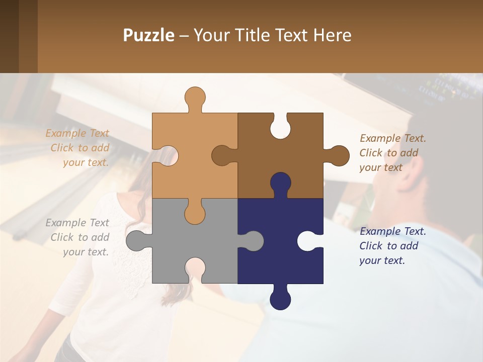 A Man And A Woman Playing A Game Of Bowling PowerPoint Template