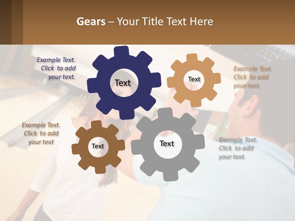 A Man And A Woman Playing A Game Of Bowling PowerPoint Template