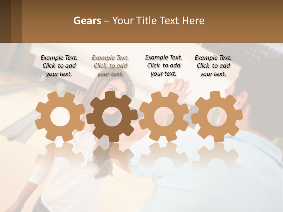 A Man And A Woman Playing A Game Of Bowling PowerPoint Template