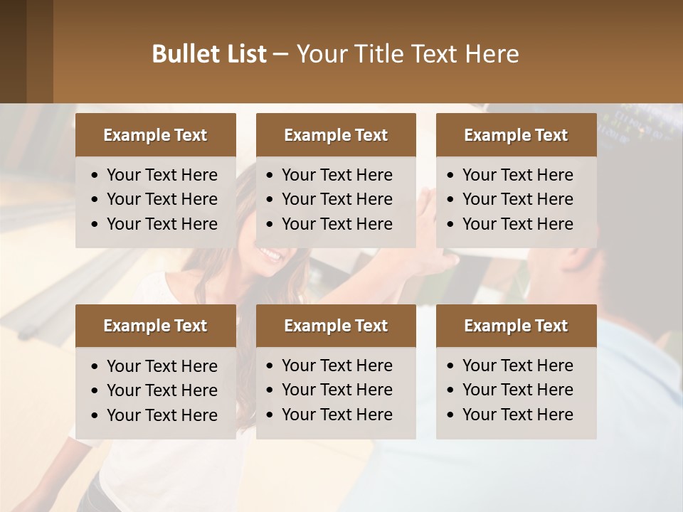 A Man And A Woman Playing A Game Of Bowling PowerPoint Template