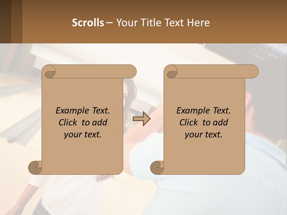 A Man And A Woman Playing A Game Of Bowling PowerPoint Template