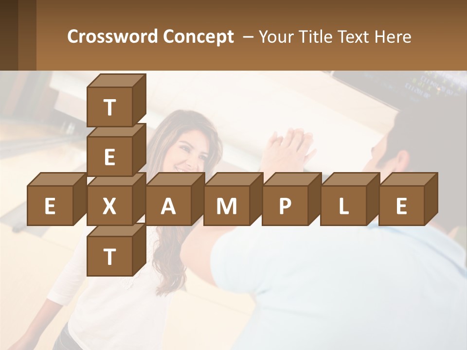 A Man And A Woman Playing A Game Of Bowling PowerPoint Template