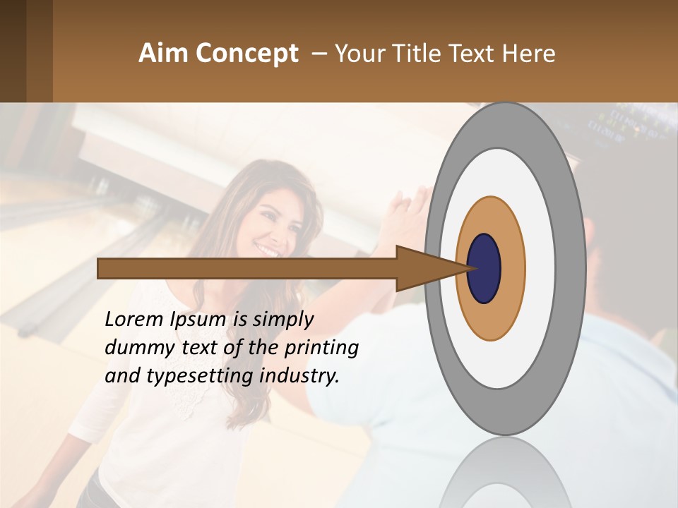 A Man And A Woman Playing A Game Of Bowling PowerPoint Template