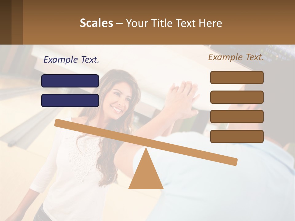 A Man And A Woman Playing A Game Of Bowling PowerPoint Template