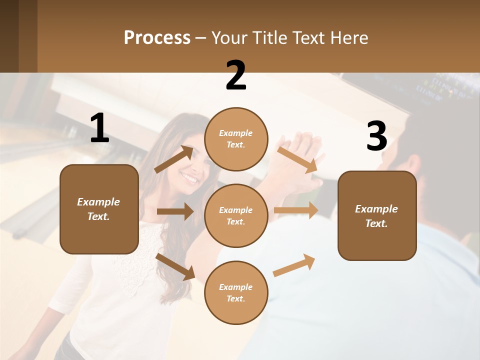 A Man And A Woman Playing A Game Of Bowling PowerPoint Template