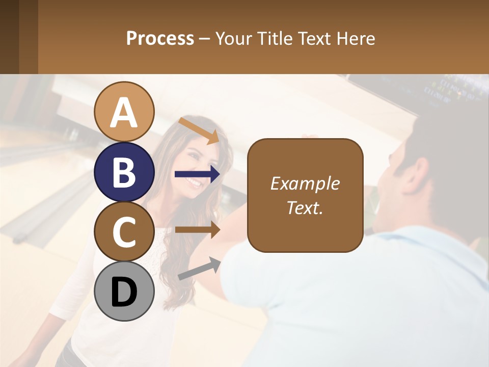 A Man And A Woman Playing A Game Of Bowling PowerPoint Template