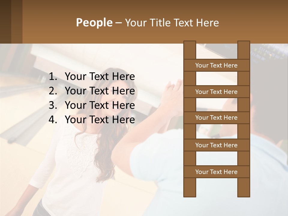 A Man And A Woman Playing A Game Of Bowling PowerPoint Template