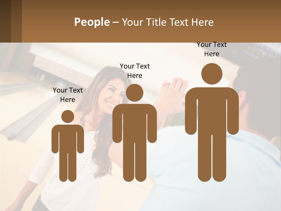 A Man And A Woman Playing A Game Of Bowling PowerPoint Template