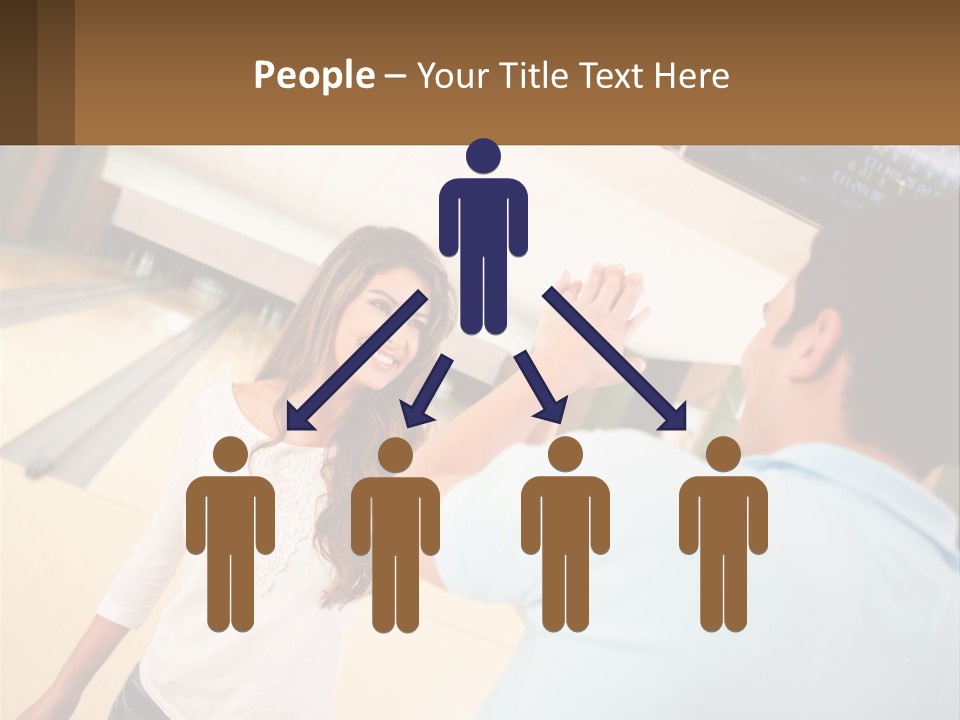 A Man And A Woman Playing A Game Of Bowling PowerPoint Template