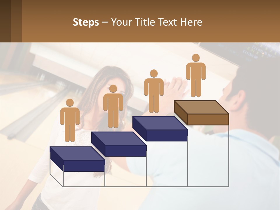 A Man And A Woman Playing A Game Of Bowling PowerPoint Template