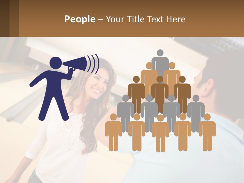 A Man And A Woman Playing A Game Of Bowling PowerPoint Template