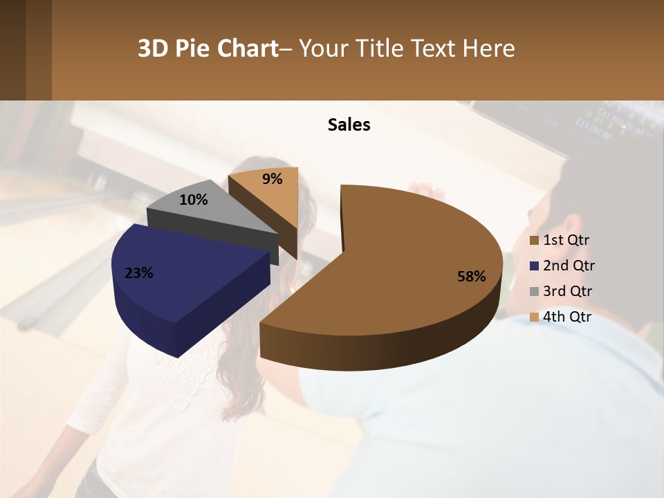 A Man And A Woman Playing A Game Of Bowling PowerPoint Template